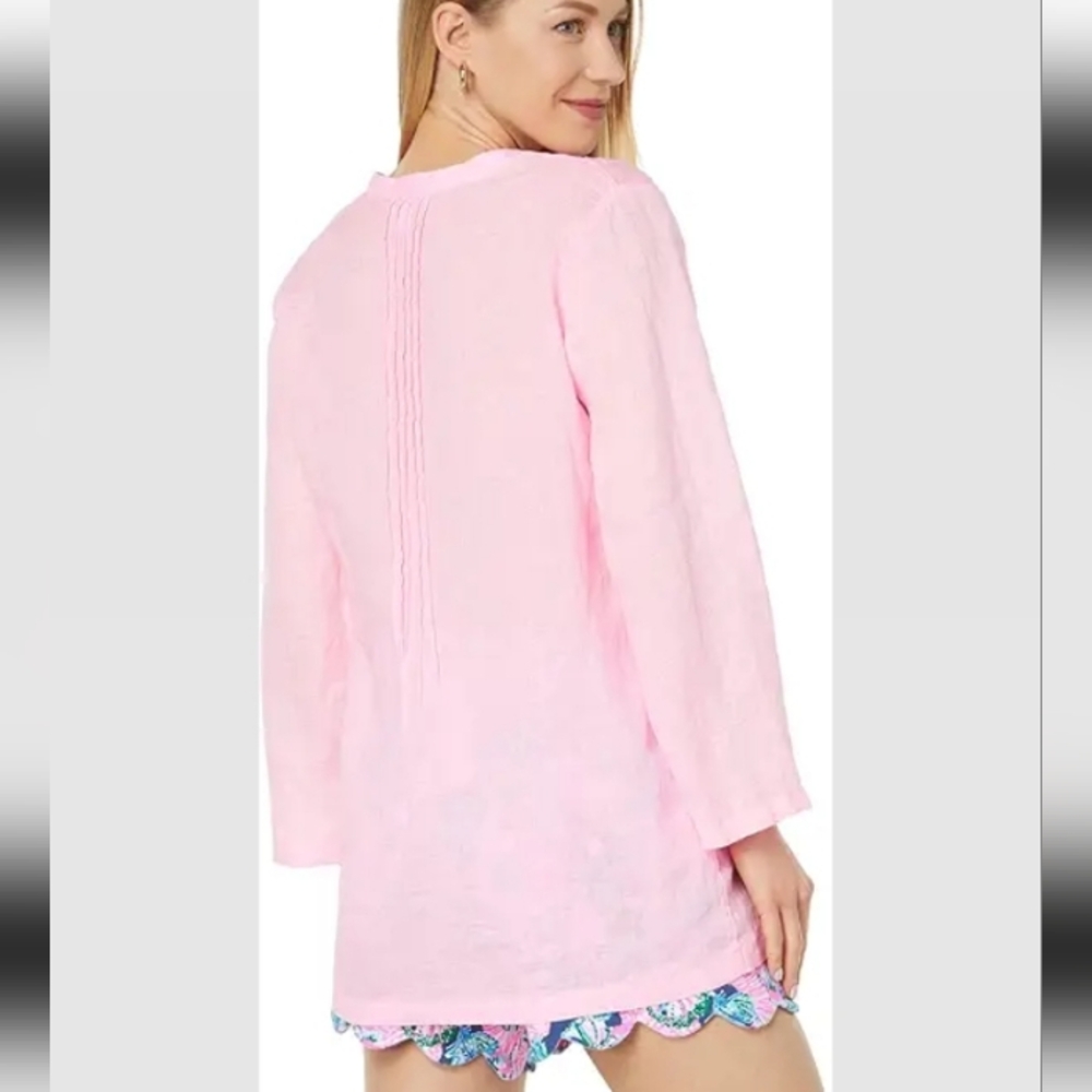 Lilly Pulitzer Sarasota Tunic Mandevilla Baby Long Sleeve Seacoast Linen - Picture 2 of 7